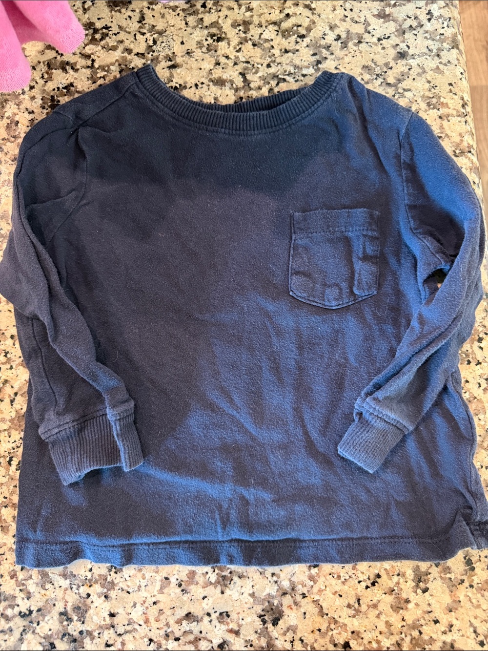 Boys Old Navy Long-Sleeve Navy Pocket Tee- 2T
